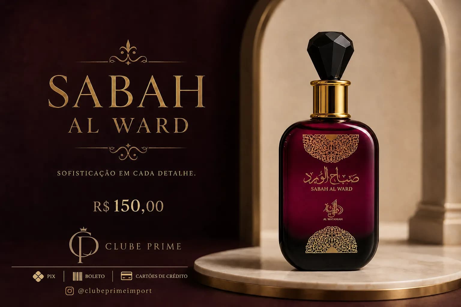 Perfume Arabe Feminino Al Wataniah Sabah Al Ward Edp 100ml