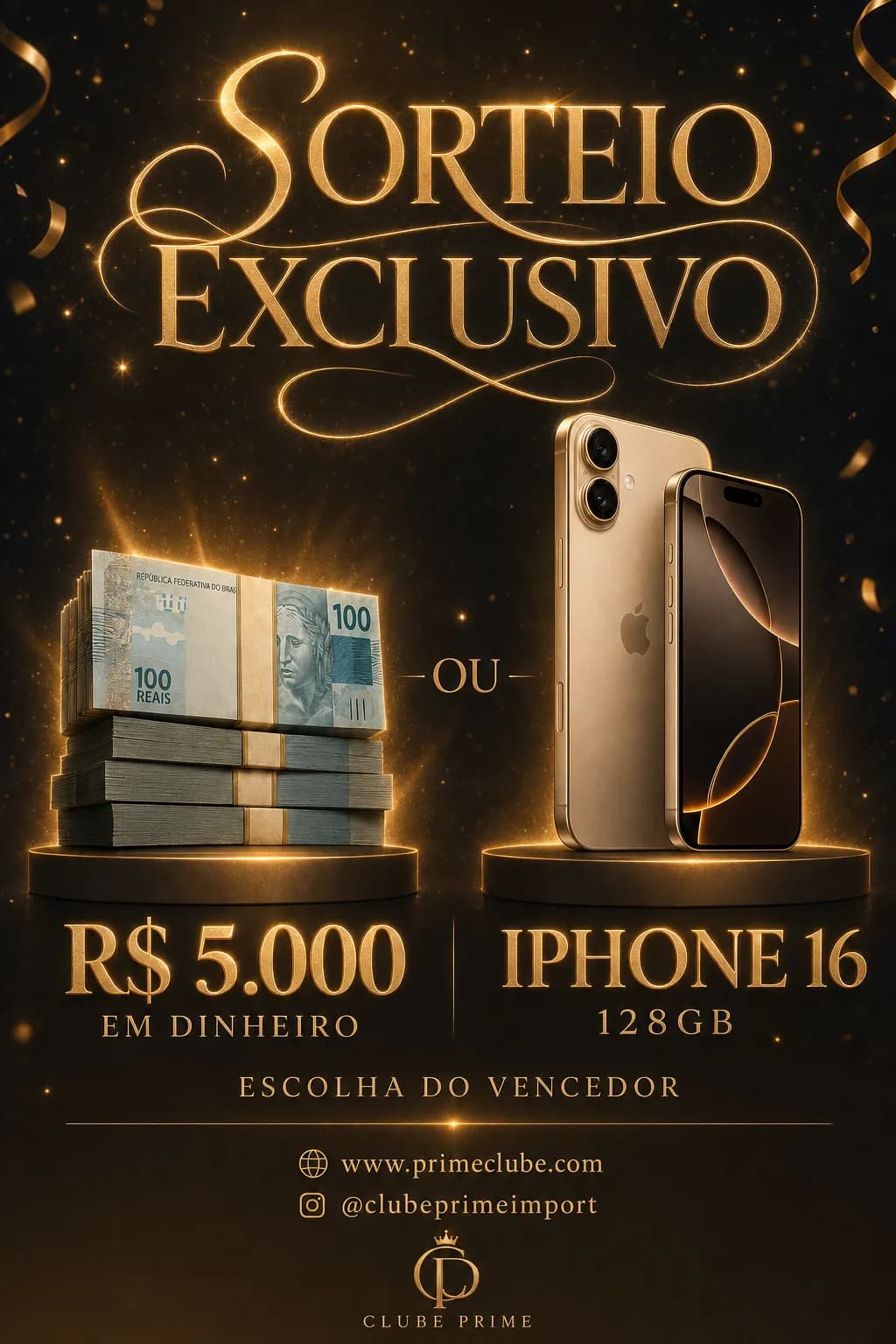 R$5000 reais em dinheiro ou Iphone 16 128gb